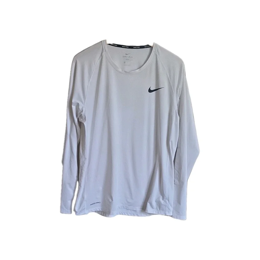 Nike Pro Dri-FIT Men's White Slim Fit Crew Neck Short Sleeve T-Shirt XL